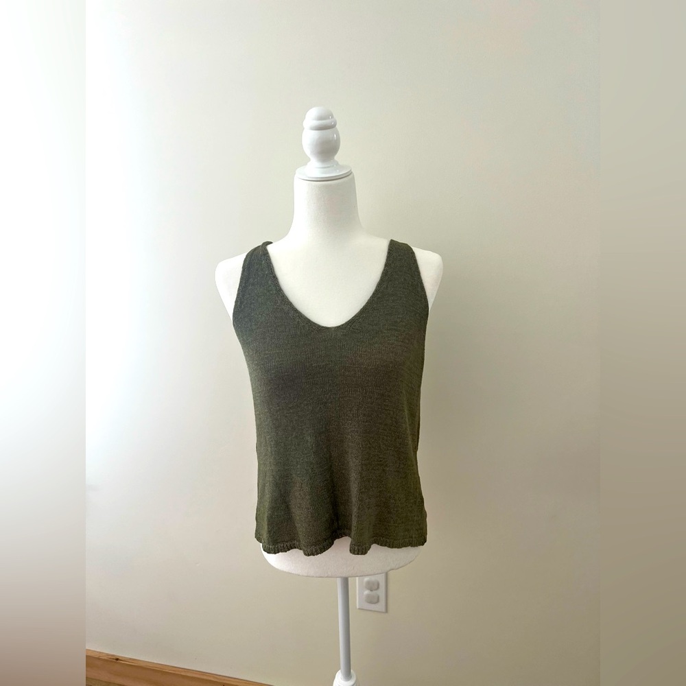 3/$30 Mine Green Crop Tank Top Relaxed Fit